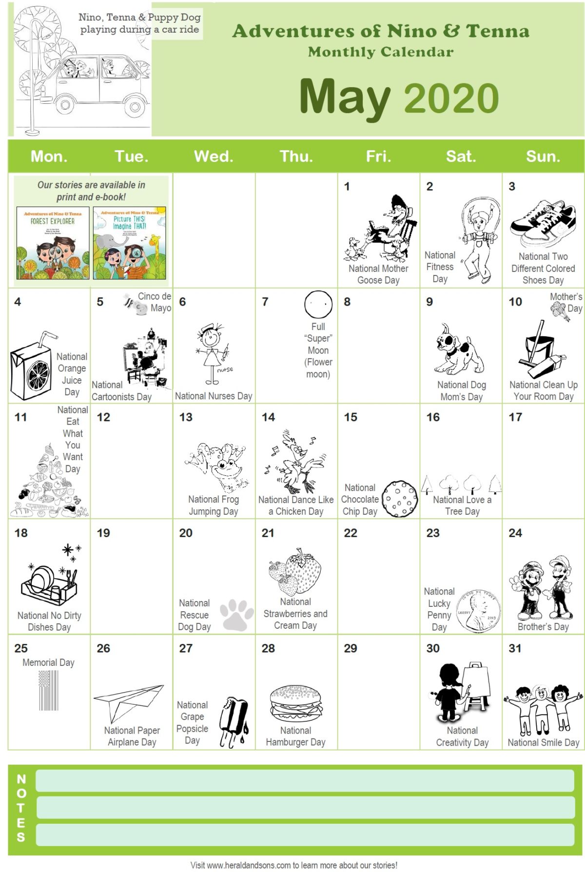 Monthly Kid’s Calendars – Herald and Sons Publishing